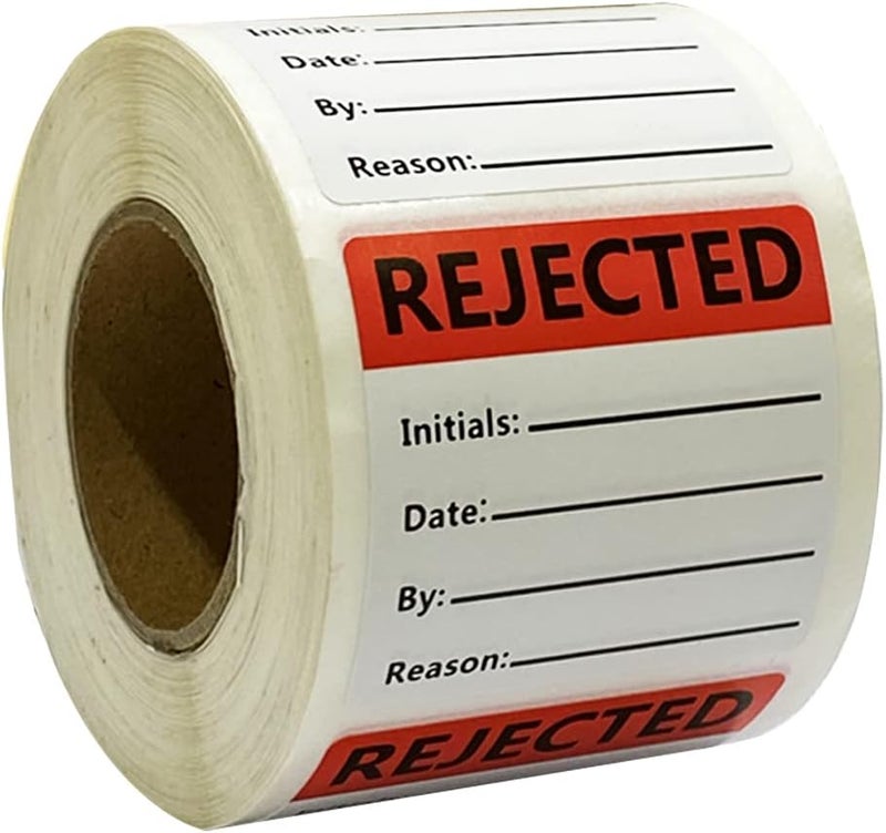 Top label Rejected Labels,Inventory Rejected Stickers for Quality Control Check Tested,1.8x2Inch,500Pcs Red - Image 3